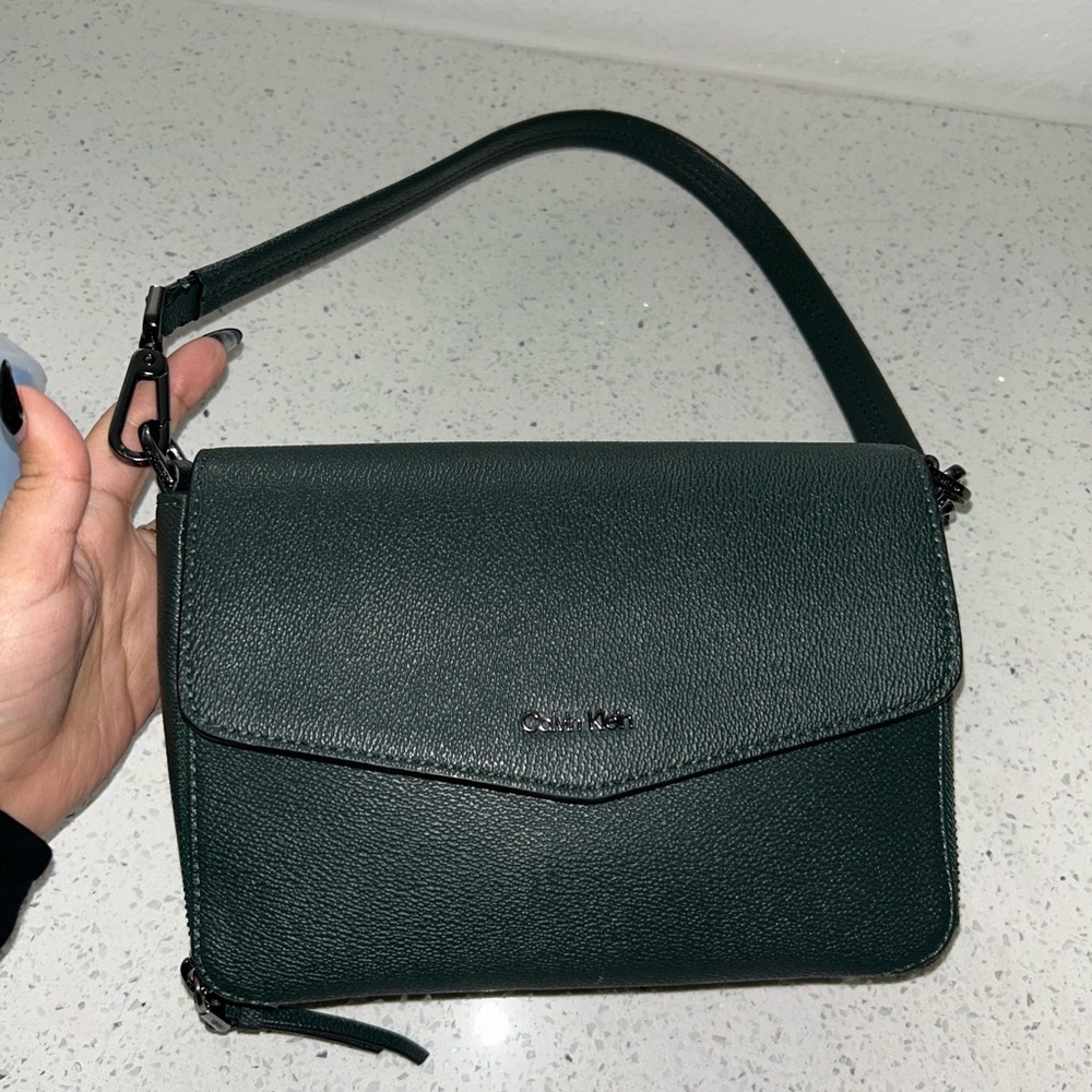 Calvin Klein dark green purse